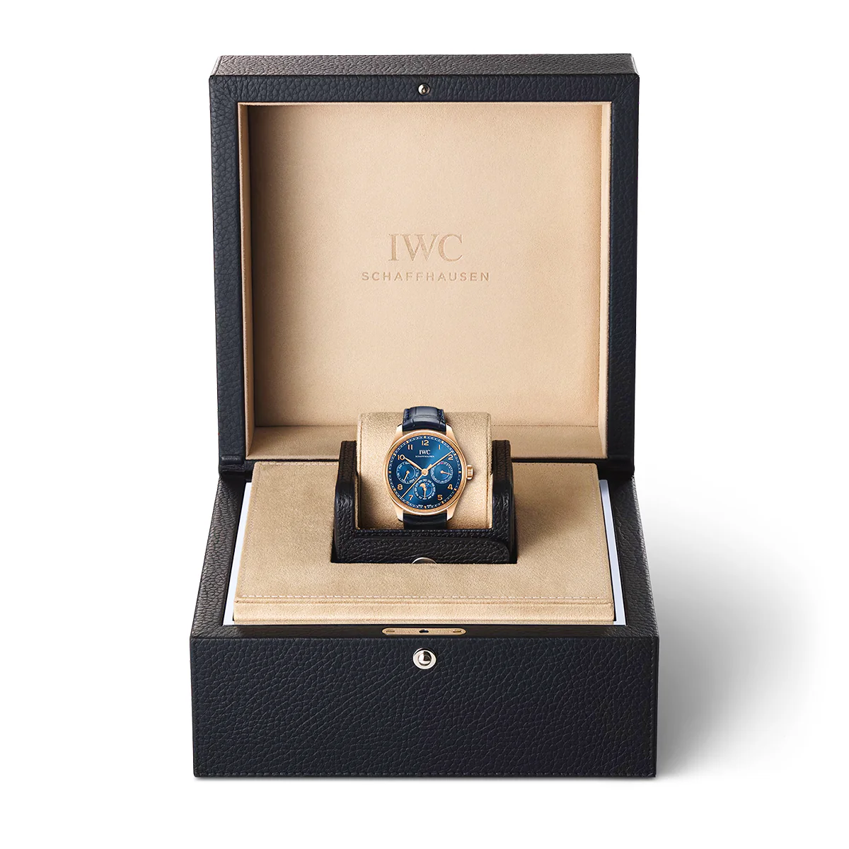 Portugieser Perpetual Calendar 42mm 18ct Rose Gold Blue Dial Watch - Image 5
