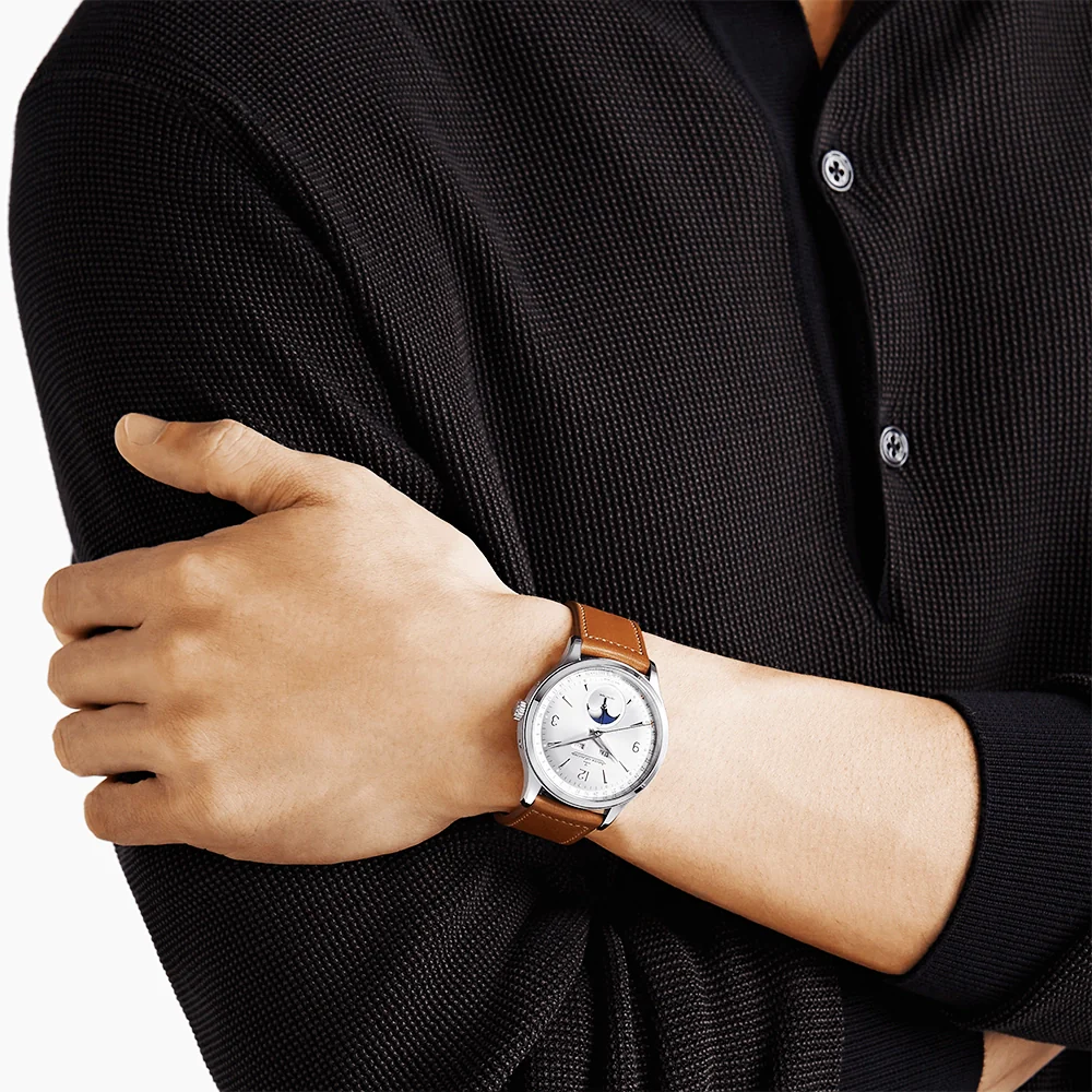 Master Control Calendar Silver Dial 40mm Automatic Leather Strap Watch - Image 3
