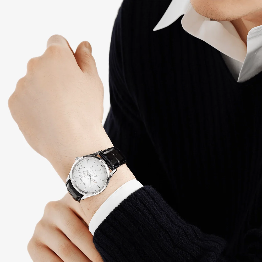 Master Ultra Thin 39mm Power Reserve Silver Dial Automatic Watch - Image 3