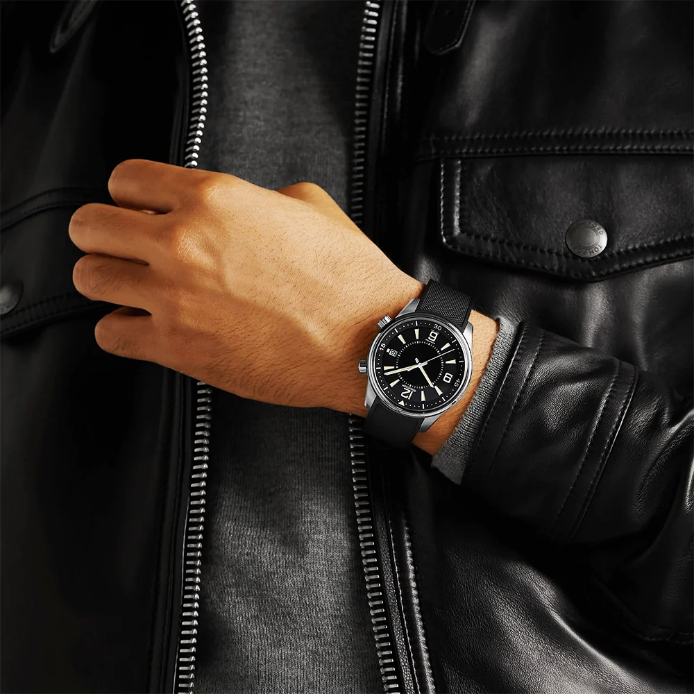 Polaris Date 42mm Black Dial Mens Rubber Strap Watch - Image 2