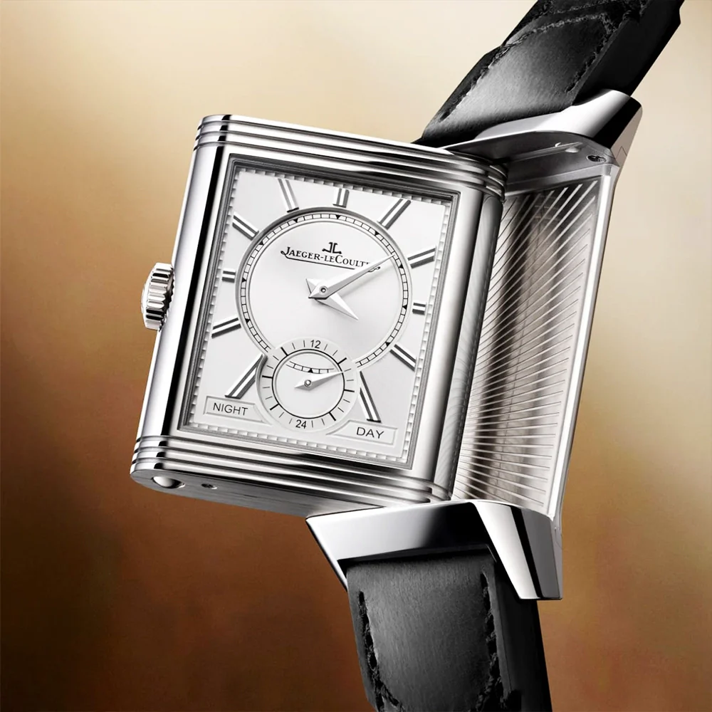 Reverso Tribute Duoface Small Seconds Black Dial Strap Watch - Image 3