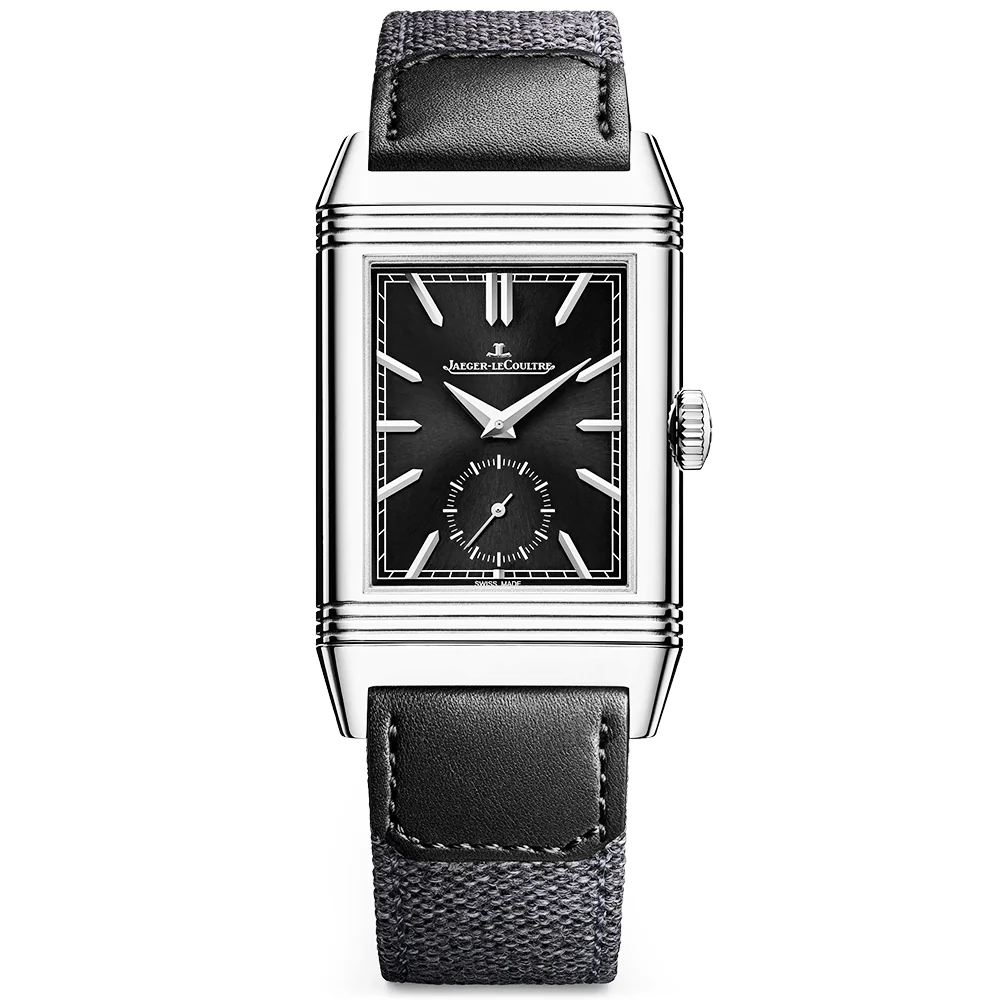 Reverso Tribute Duoface Small Seconds Black Dial Strap Watch - Image 9