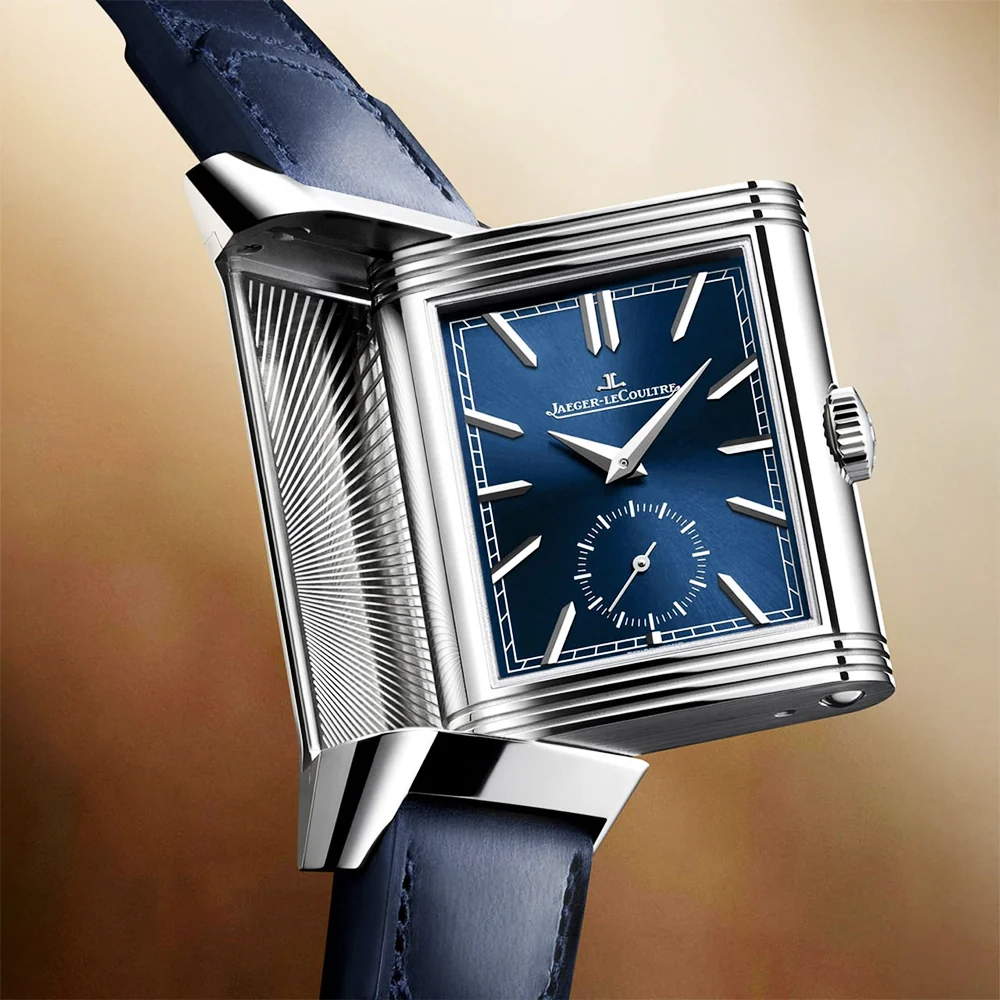 Reverso Tribute Duoface Small Seconds Blue Dial Strap Watch - Image 2