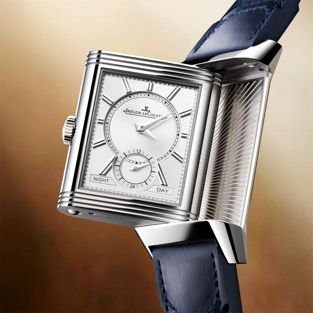Reverso Tribute Duoface Small Seconds Blue Dial Strap Watch - Image 3