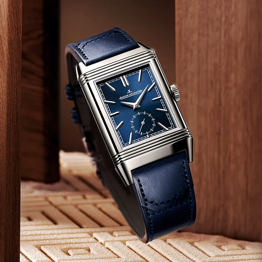 Reverso Tribute Duoface Small Seconds Blue Dial Strap Watch - Image 4