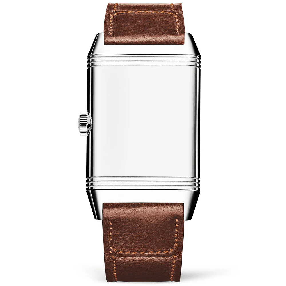 Reverso Classic Large Silver Dial & Brown Leather Strap Watch - Image 4