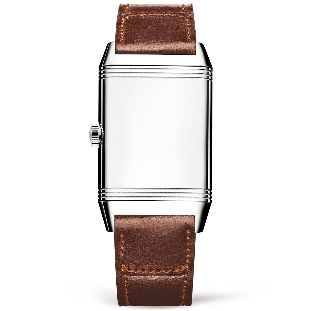 Reverso Classic Medium Silver Dial & Brown Leather Strap Watch - Image 2