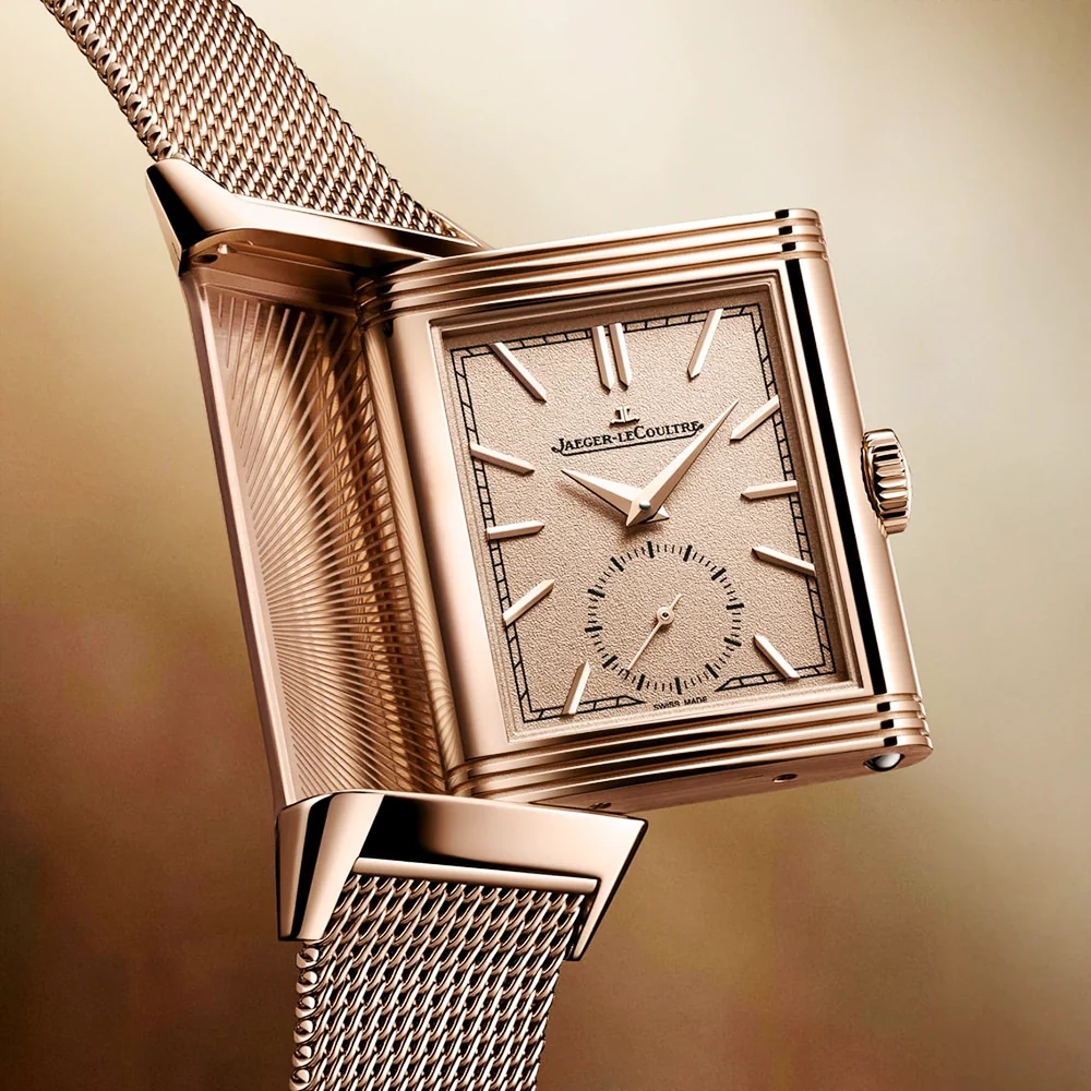 Reverso Tribute Monoface 18ct Pink Gold Milanese Bracelet Watch - Image 2