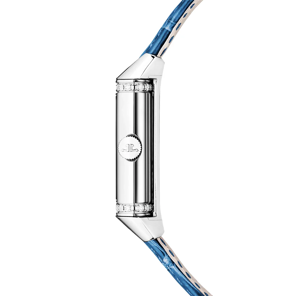 Reverso Classic Medium Duetto Silver Dial Diamond Set Watch - Image 5