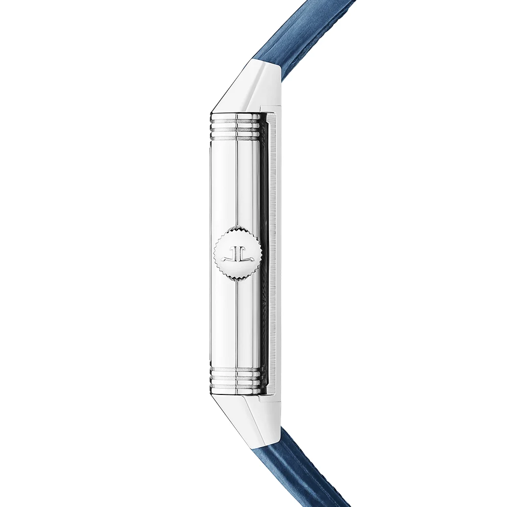 Reverso Tribute Monoface Blue Dial Leather Strap Watch - Image 4