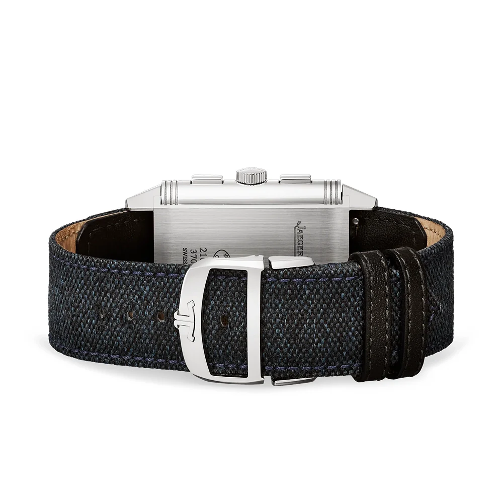 Reverso Tribute Chronograph Mens Blue Dial Strap Watch - Image 6