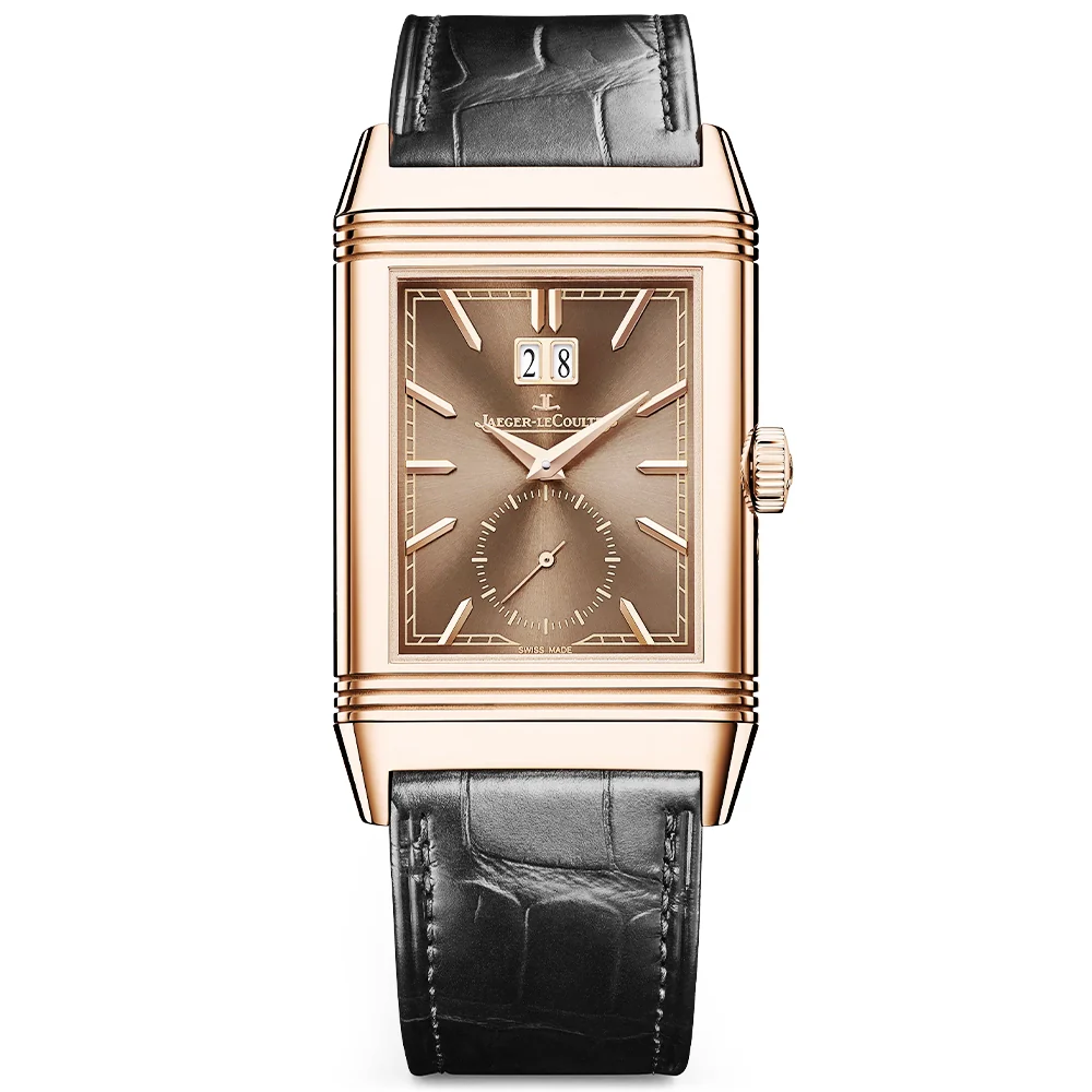 Reverso Tribute Geographic 18ct Pink Gold Mens Strap Watch - Image 7