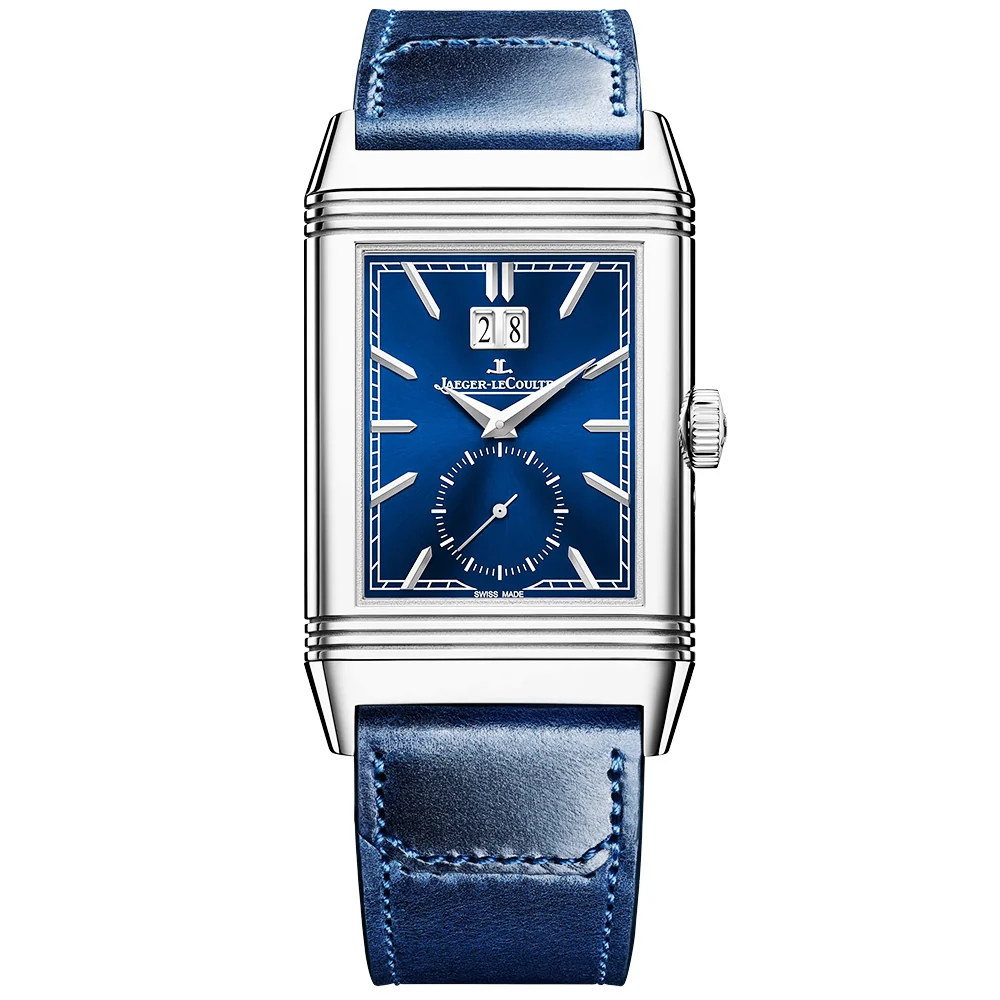 Reverso Tribute Geographic Mens Blue Dial Strap Watch - Image 6
