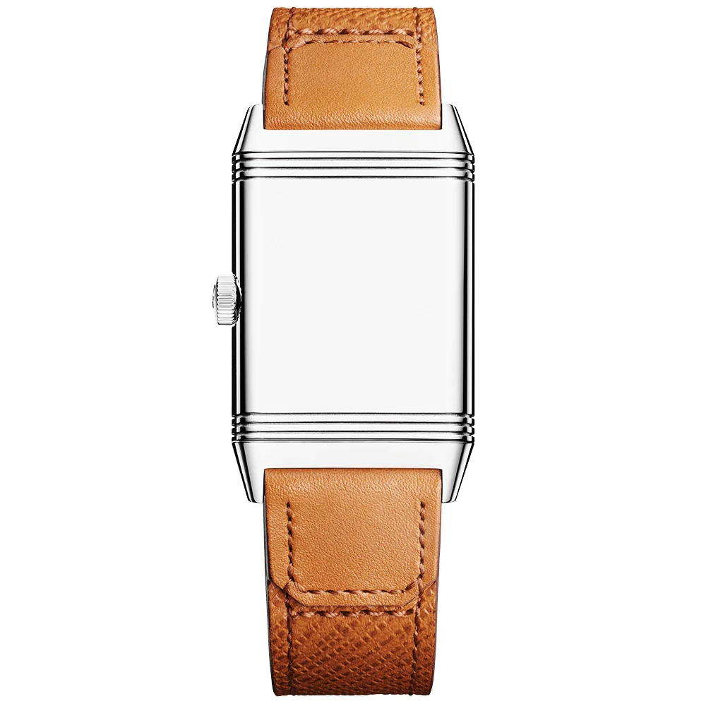 Reverso Tribute Monoface Silver Dial Leather Strap Watch - Image 5