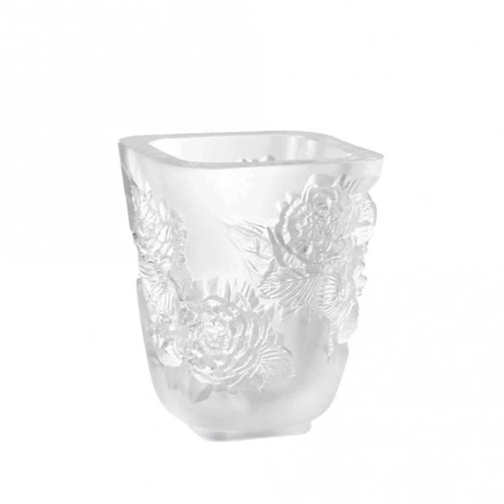 Pivoines Small Clear Crystal Vase - Image 3