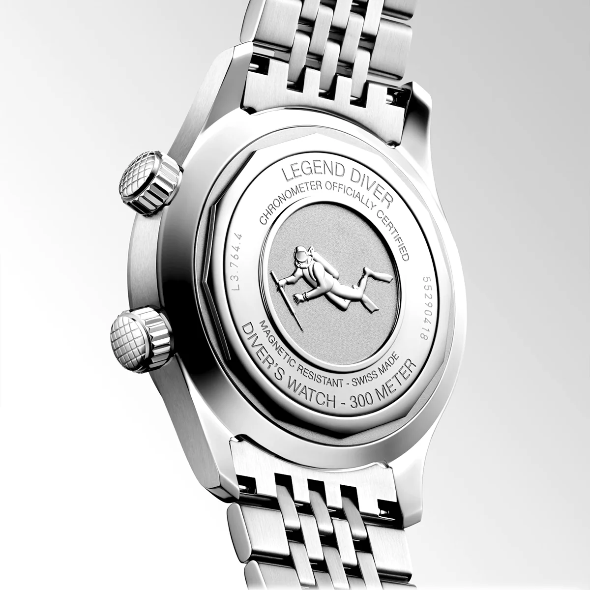 Legend Diver 39mm Grey Dial Men's Automatic Bracelet Watch - Image 3