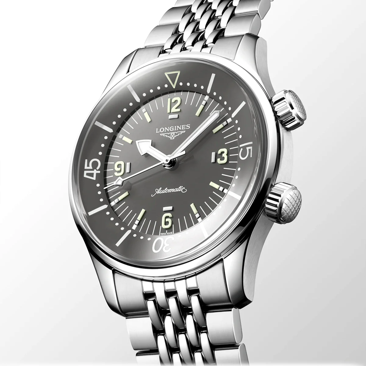 Legend Diver 39mm Grey Dial Men's Automatic Bracelet Watch - Image 5