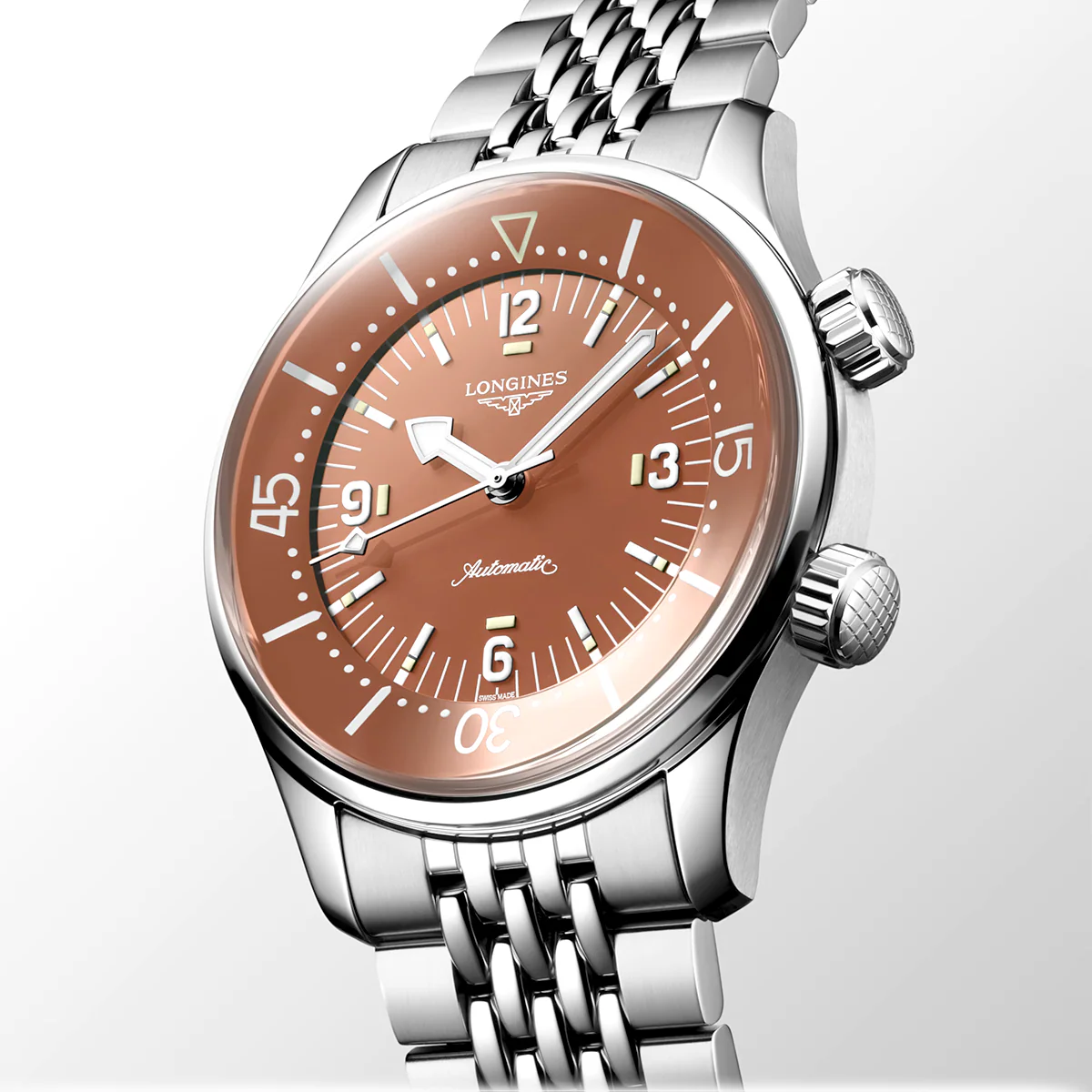 Legend Diver 39mm Terracotta Dial Men's Automatic Bracelet Watch - Image 3