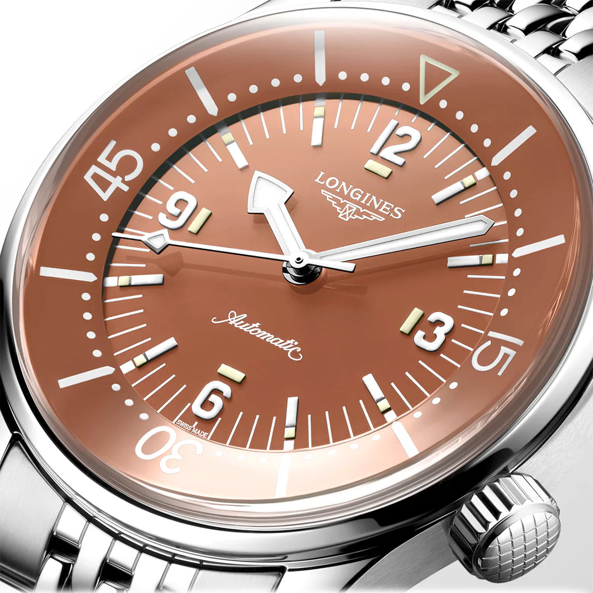 Legend Diver 39mm Terracotta Dial Men's Automatic Bracelet Watch - Image 5