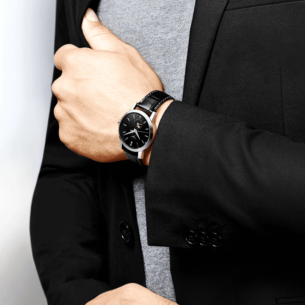 Longines 1832 40mm Black Moonphase Dial Men's Automatic  Strap Watch - Image 2