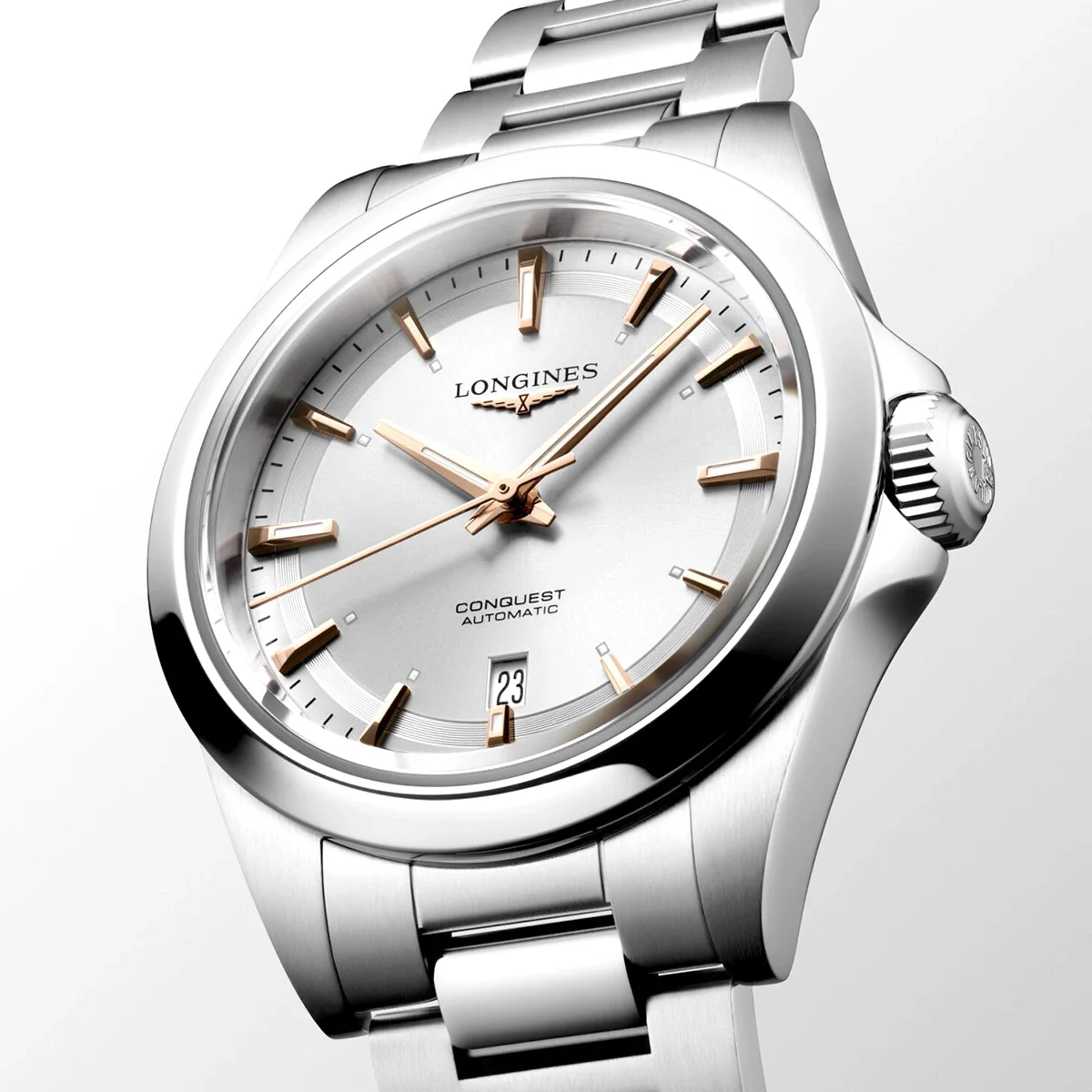 Conquest 30mm Silver/Rose Dial Automatic Bracelet Watch - Image 4