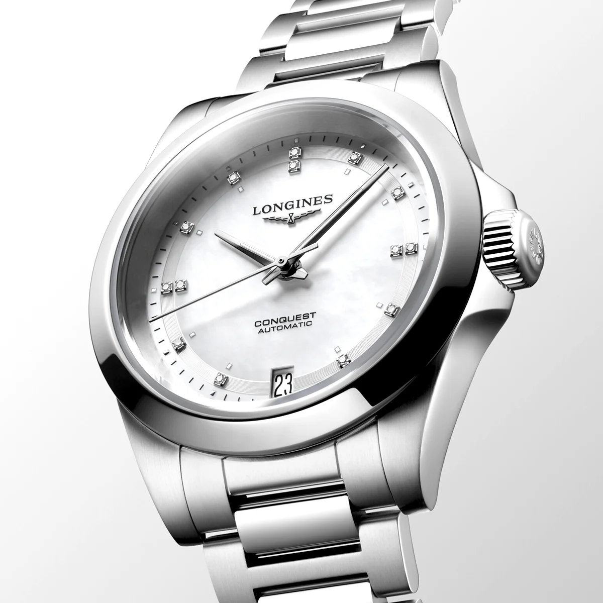 Conquest 34mm Mother of Pearl Dial Ladies Bracelet Watch - Image 2