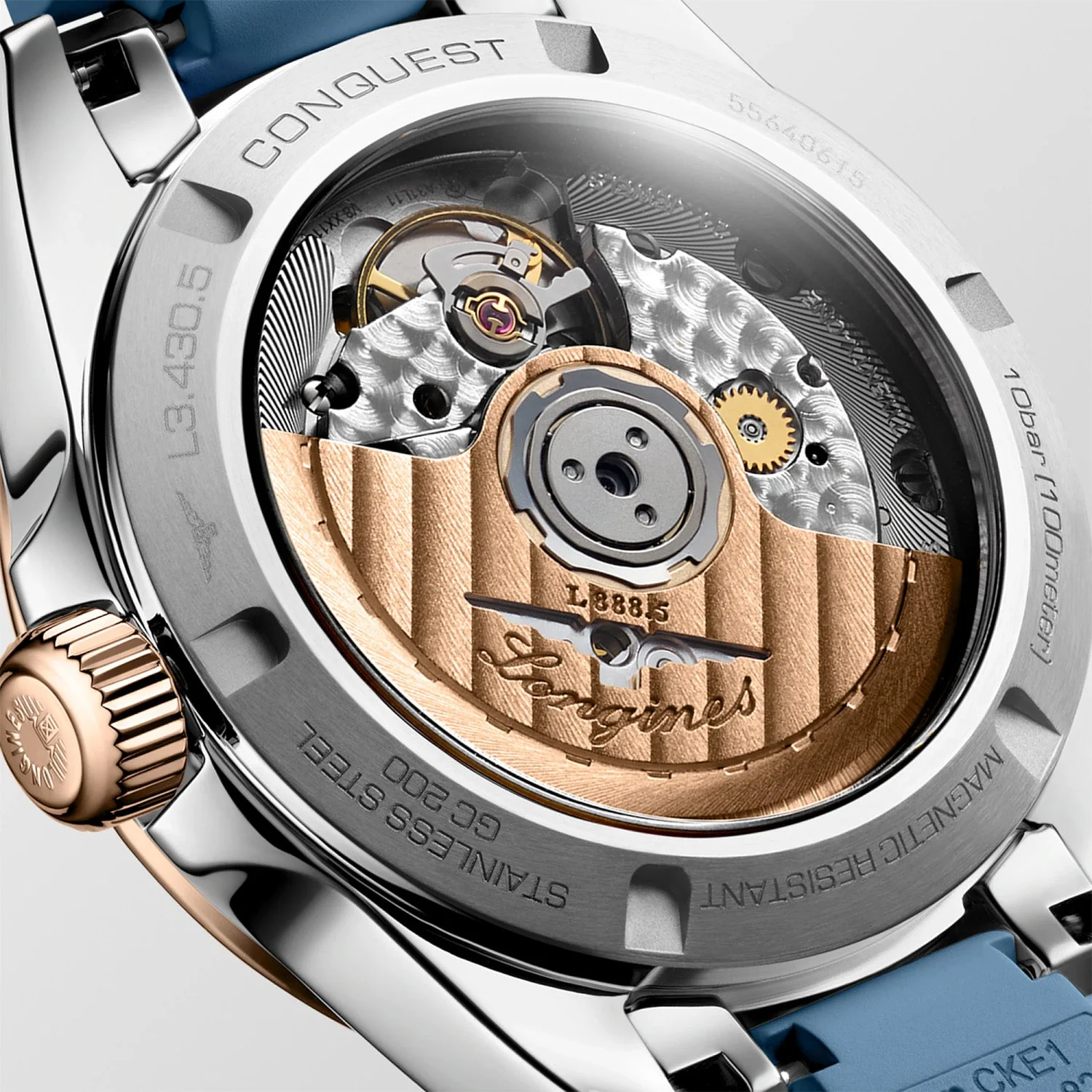Conquest 34mm Blue Sunray Dial Two-Tone Automatic Strap Watch - Image 2