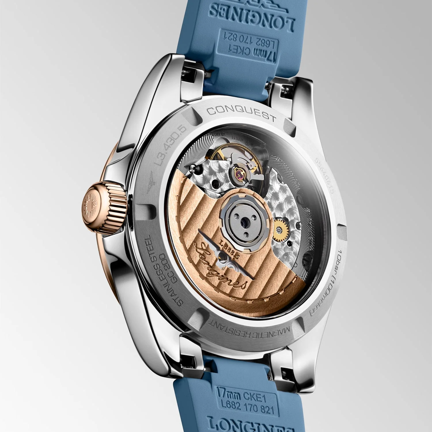 Conquest 34mm Blue Sunray Dial Two-Tone Automatic Strap Watch - Image 4