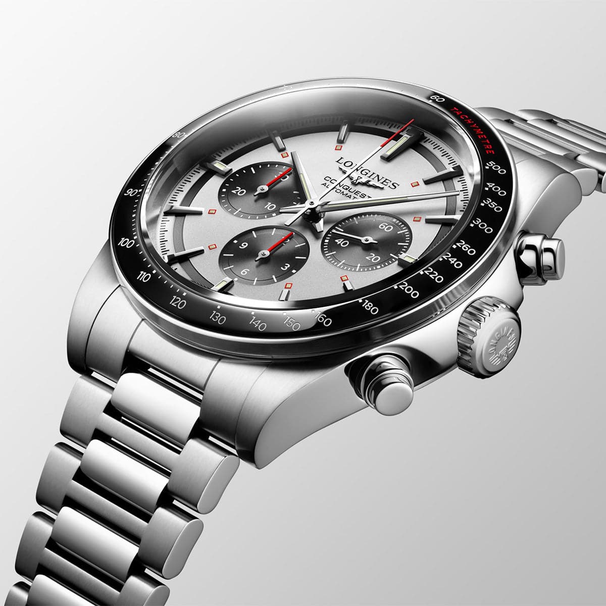 Conquest Chronograph 42mm Black/Silver Matt Dial Automatic Watch - Image 3