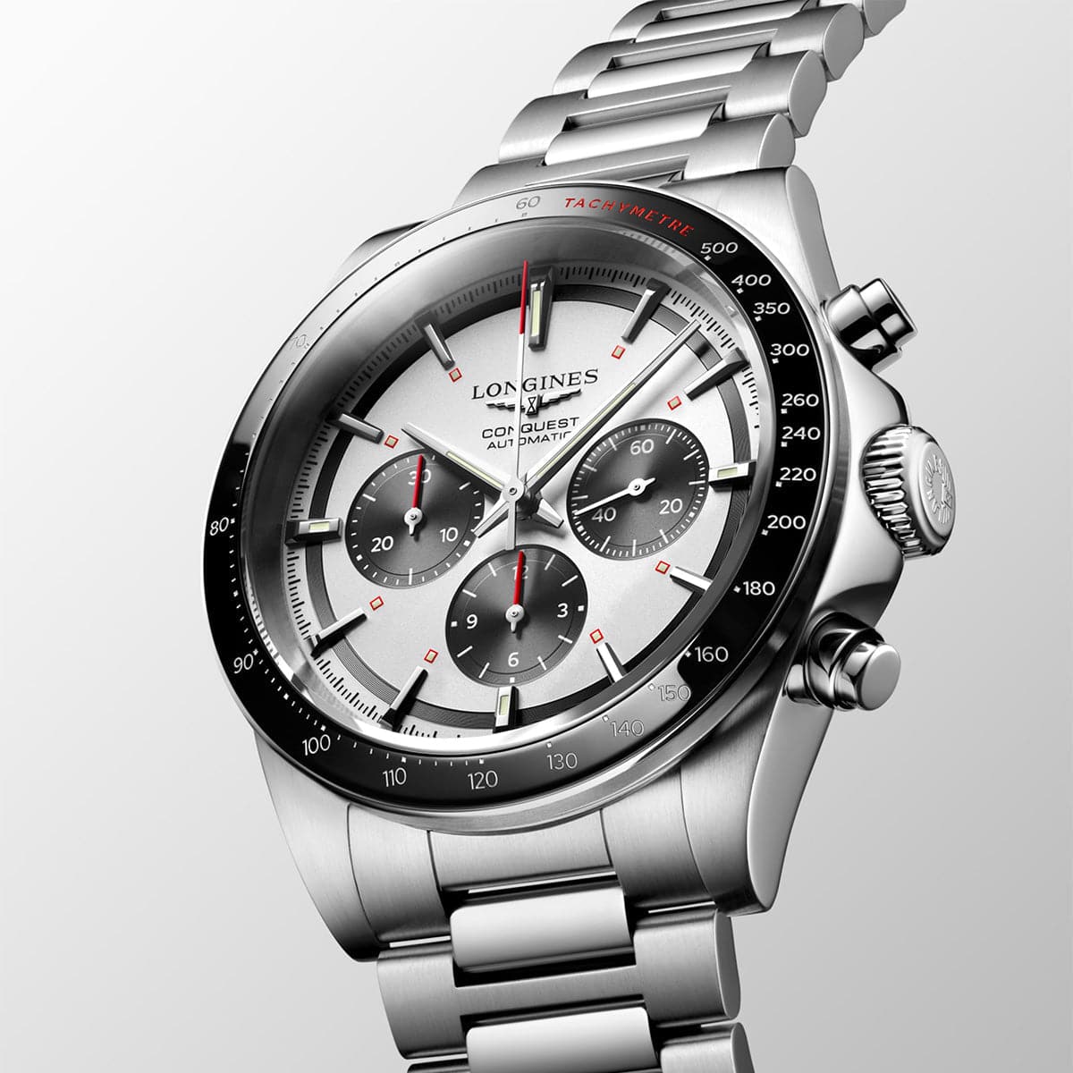 Conquest Chronograph 42mm Black/Silver Matt Dial Automatic Watch - Image 4