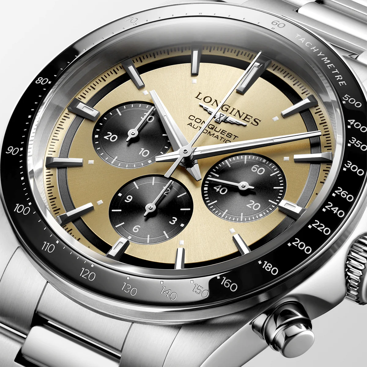Conquest Chronograph 42mm Gilt/Black Dial Mens Automatic Watch - Image 2