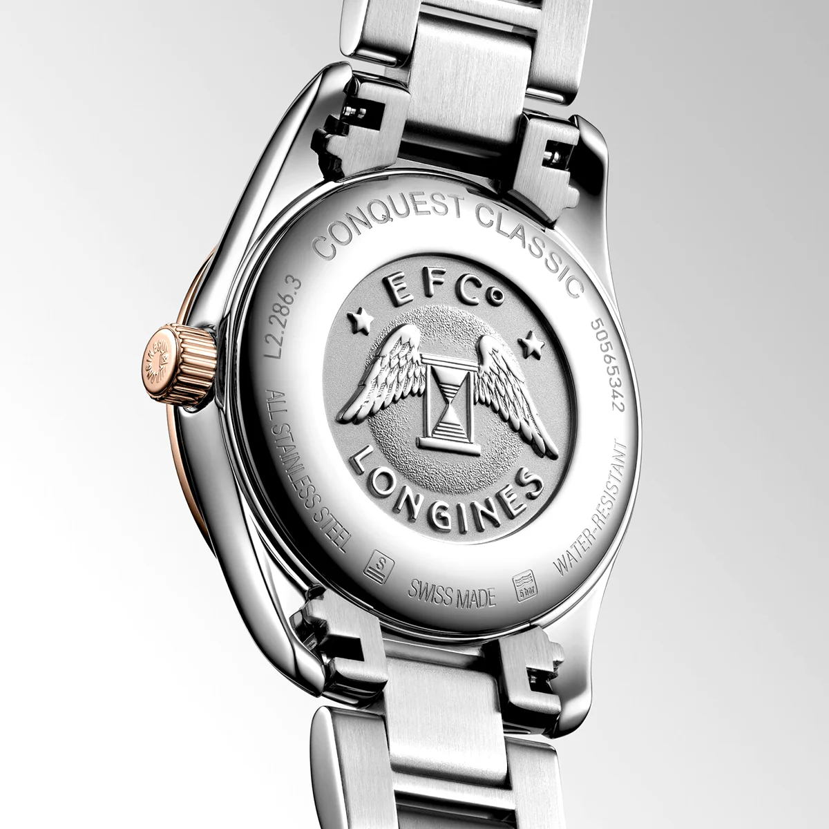 Conquest Classic 29.5mm Two-Tone Diamond Dial Bracelet Watch - Image 3