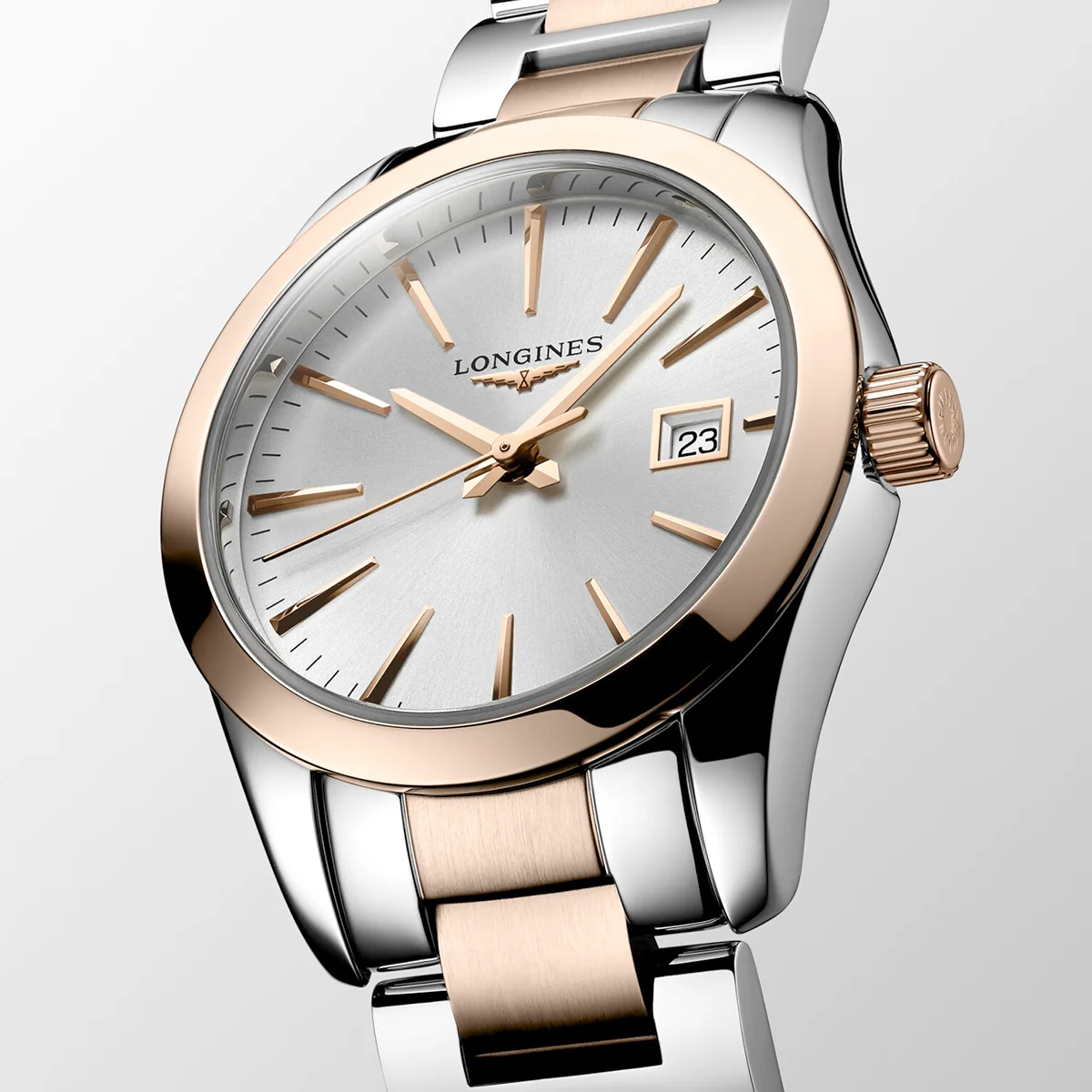 Conquest Classic 29.5mm Two-Tone Silver Dial Ladies Bracelet Watch - Image 2