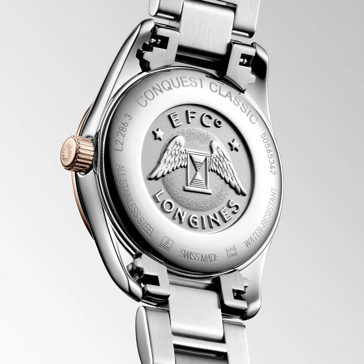 Conquest Classic 29.5mm Two-Tone Silver Dial Ladies Bracelet Watch - Image 5