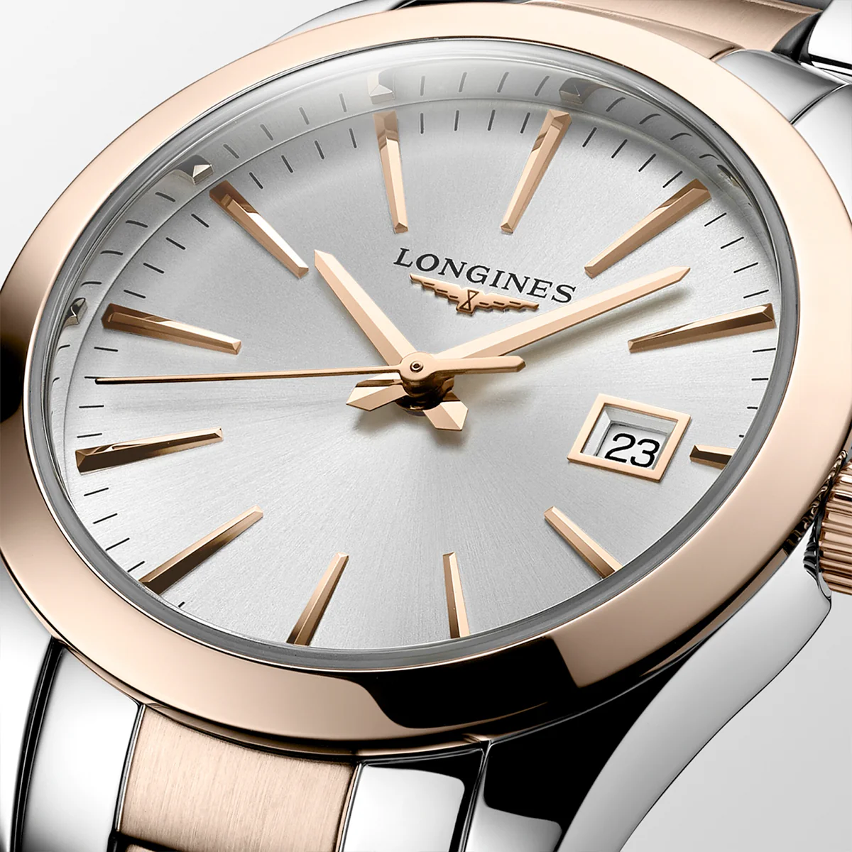 Conquest Classic 29.5mm Two-Tone Silver Dial Ladies Bracelet Watch - Image 6