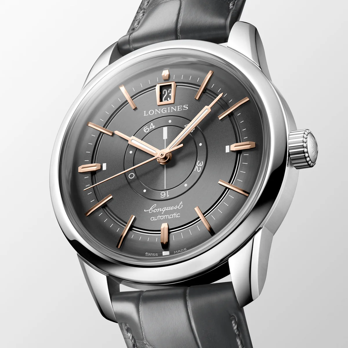 Conquest Heritage Central Power Reserve 38mm Grey Dial Watch - Image 2