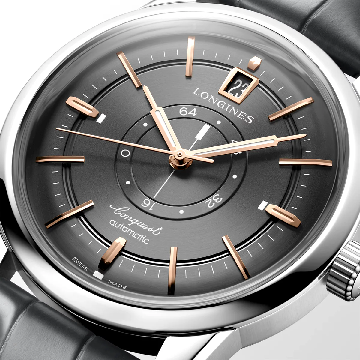 Conquest Heritage Central Power Reserve 38mm Grey Dial Watch - Image 4