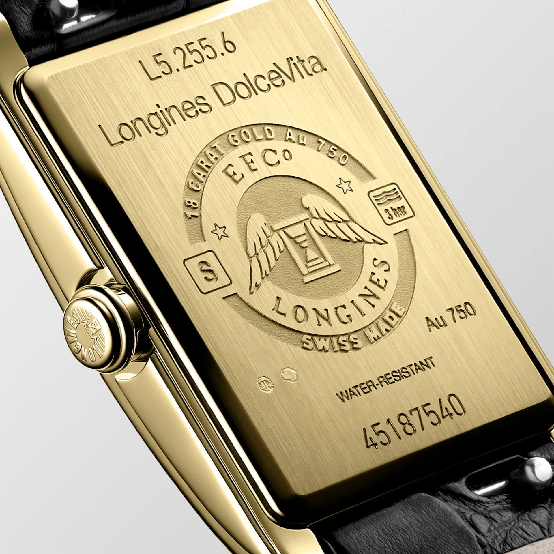 DolceVita 20.50x32mm 18ct Yellow Gold Quartz Strap Watch - Image 4