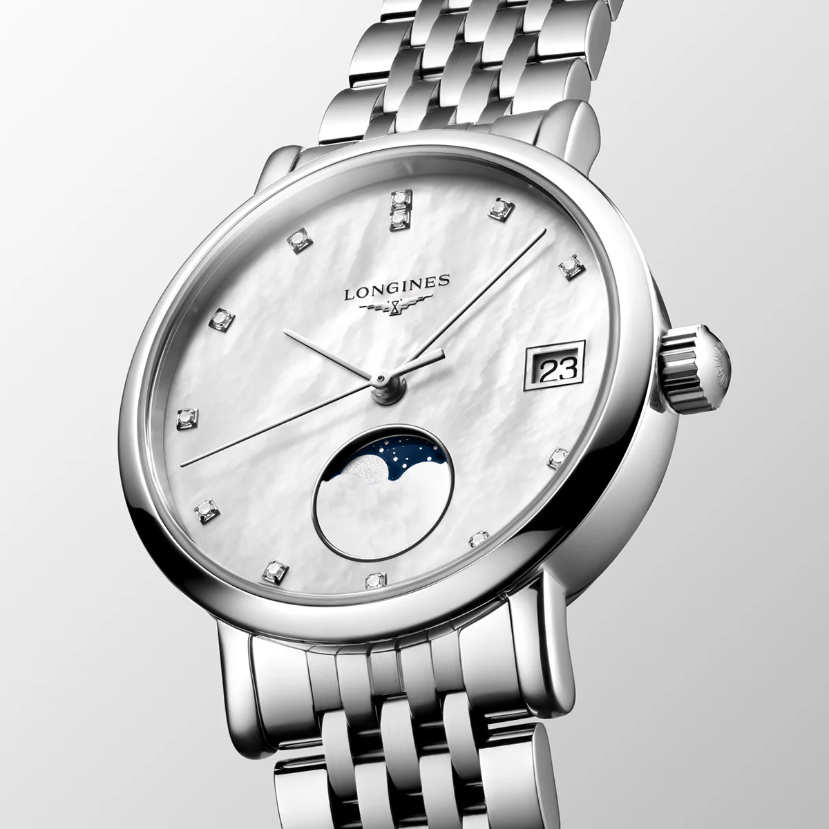 Elegant Moonphase 30mm Mother of Pearl Dial Bracelet Watch - Image 3