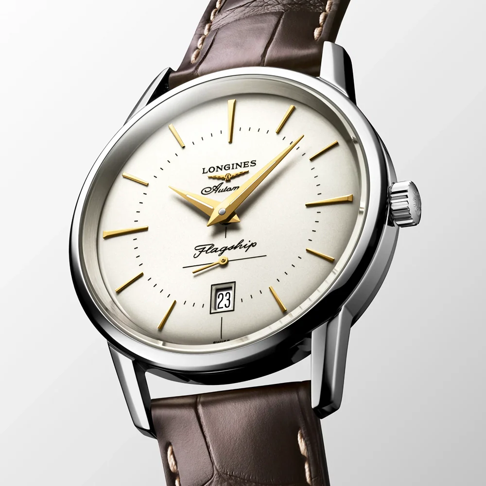 Flagship Heritage 38.5mm Ivory/Gold Dial Automatic Strap Watch - Image 2