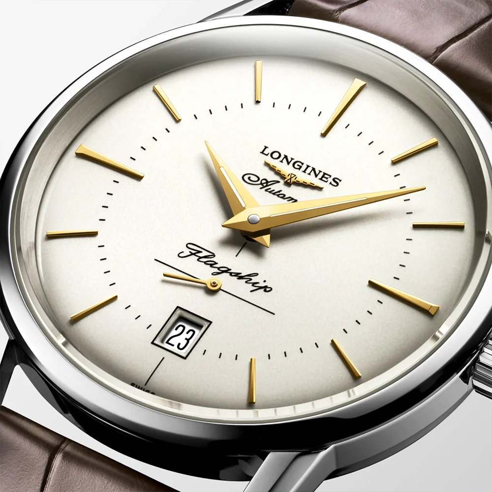 Flagship Heritage 38.5mm Ivory/Gold Dial Automatic Strap Watch - Image 4
