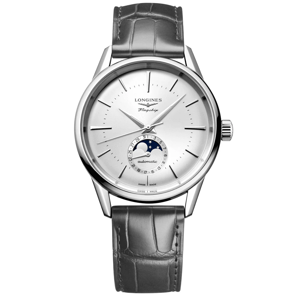 Flagship Heritage 38.5mm Grey Dial Moon-Phase Automatic Strap Watch - Image 2