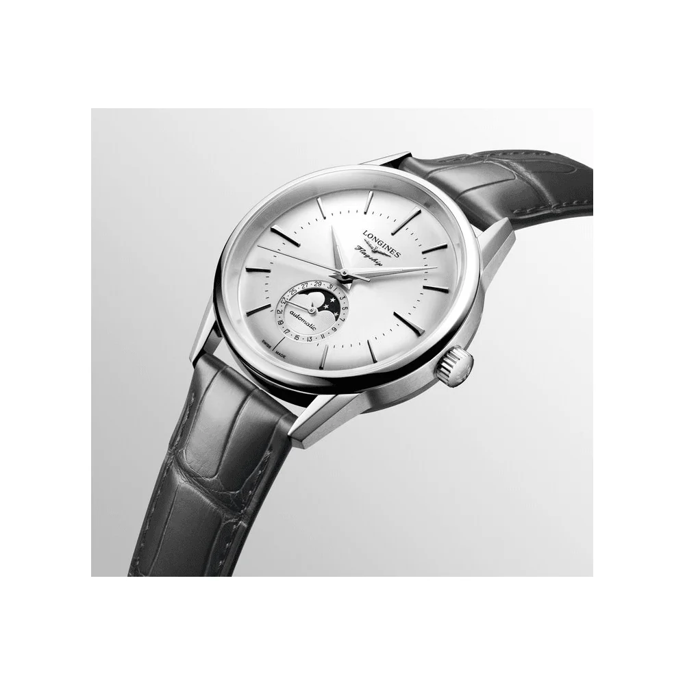 Flagship Heritage 38.5mm Grey Dial Moon-Phase Automatic Strap Watch - Image 5