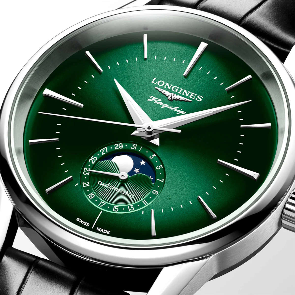 Flagship Heritage Moonphase 38.5mm Green Dial Automatic Strap Watch - Image 3