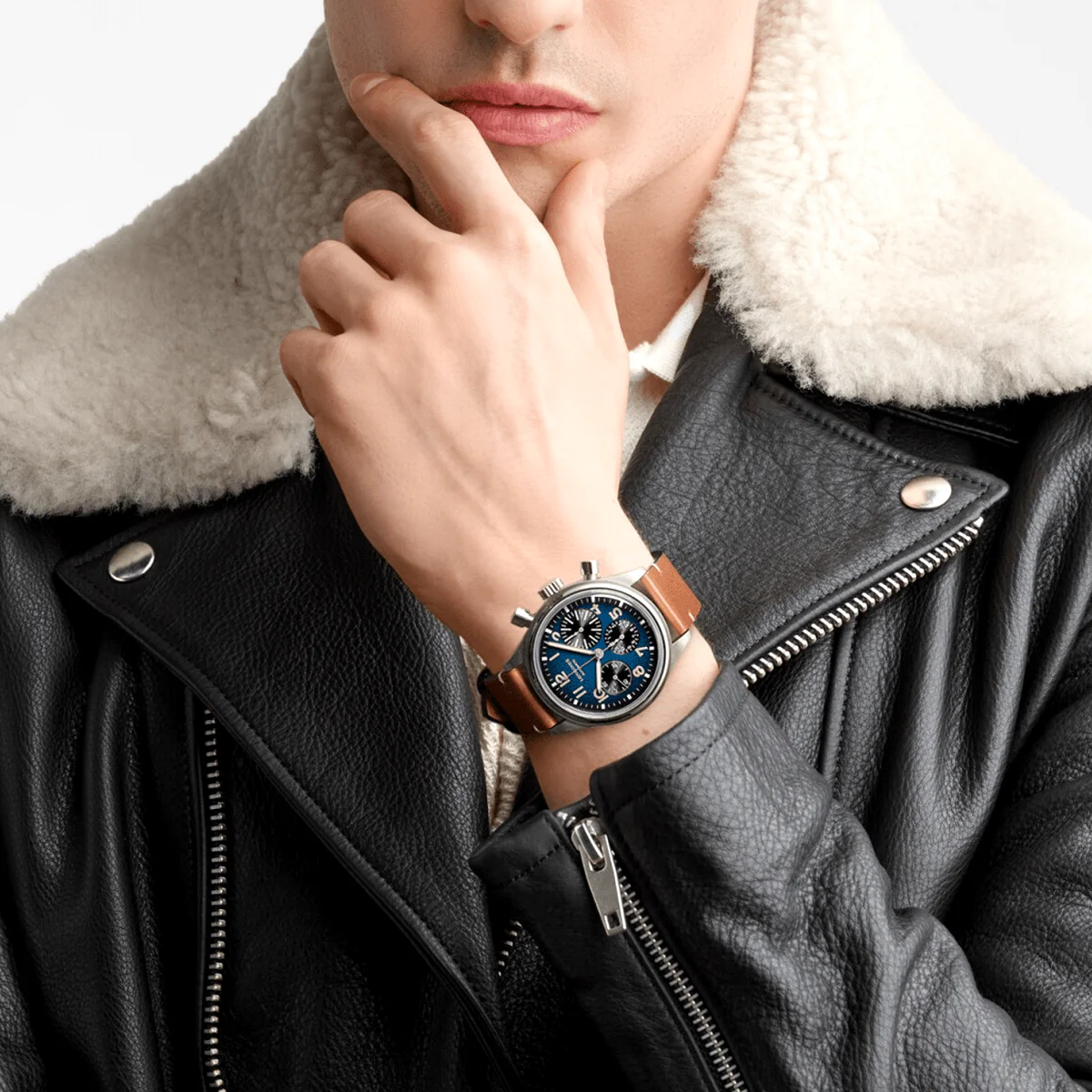 Heritage Avigation Bigeye 42mm Blue Dial Automatic Chronograph Watch - Image 2
