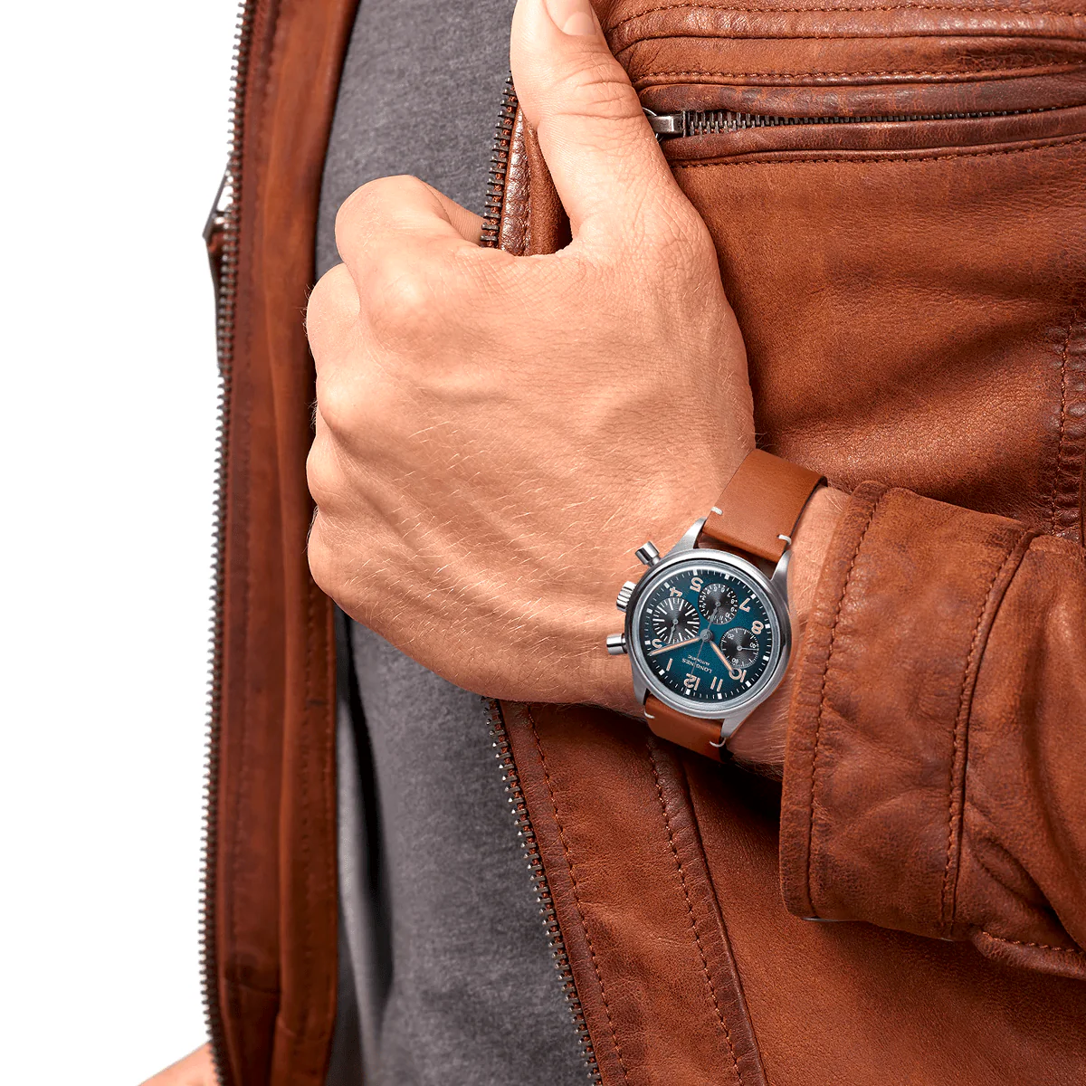 Heritage Avigation Bigeye 42mm Blue Dial Automatic Chronograph Watch - Image 3