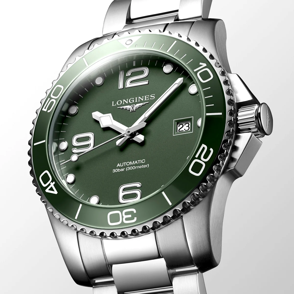 HydroConquest 41mm Green Dial & Ceramic Bezel Men's Bracelet Watch - Image 5