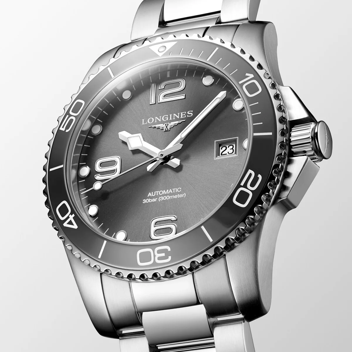 HydroConquest 41mm Grey Dial & Bezel Automatic Bracelet Watch - Image 5