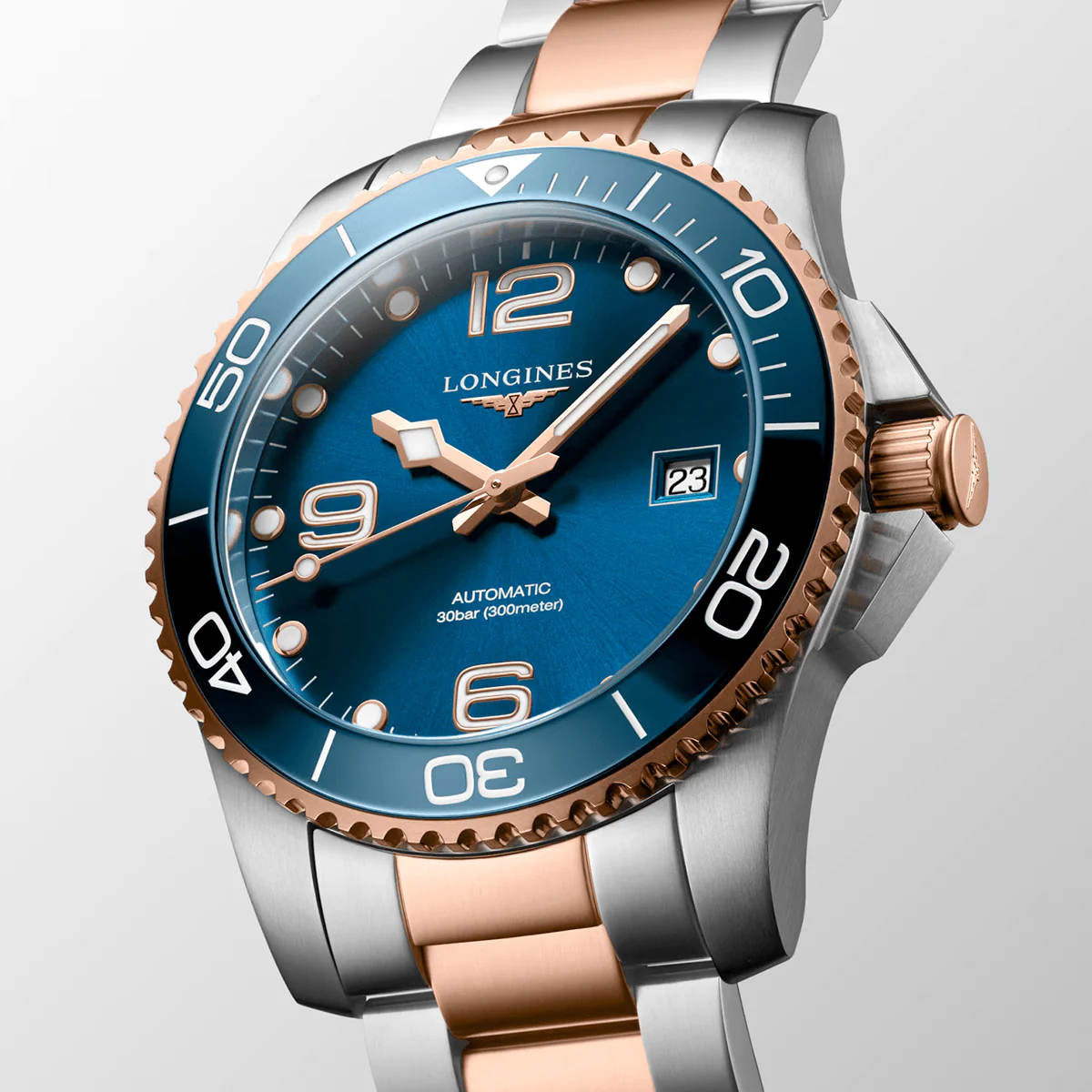 HydroConquest 41mm Two-Tone Blue Dial Men's Bracelet Watch - Image 3