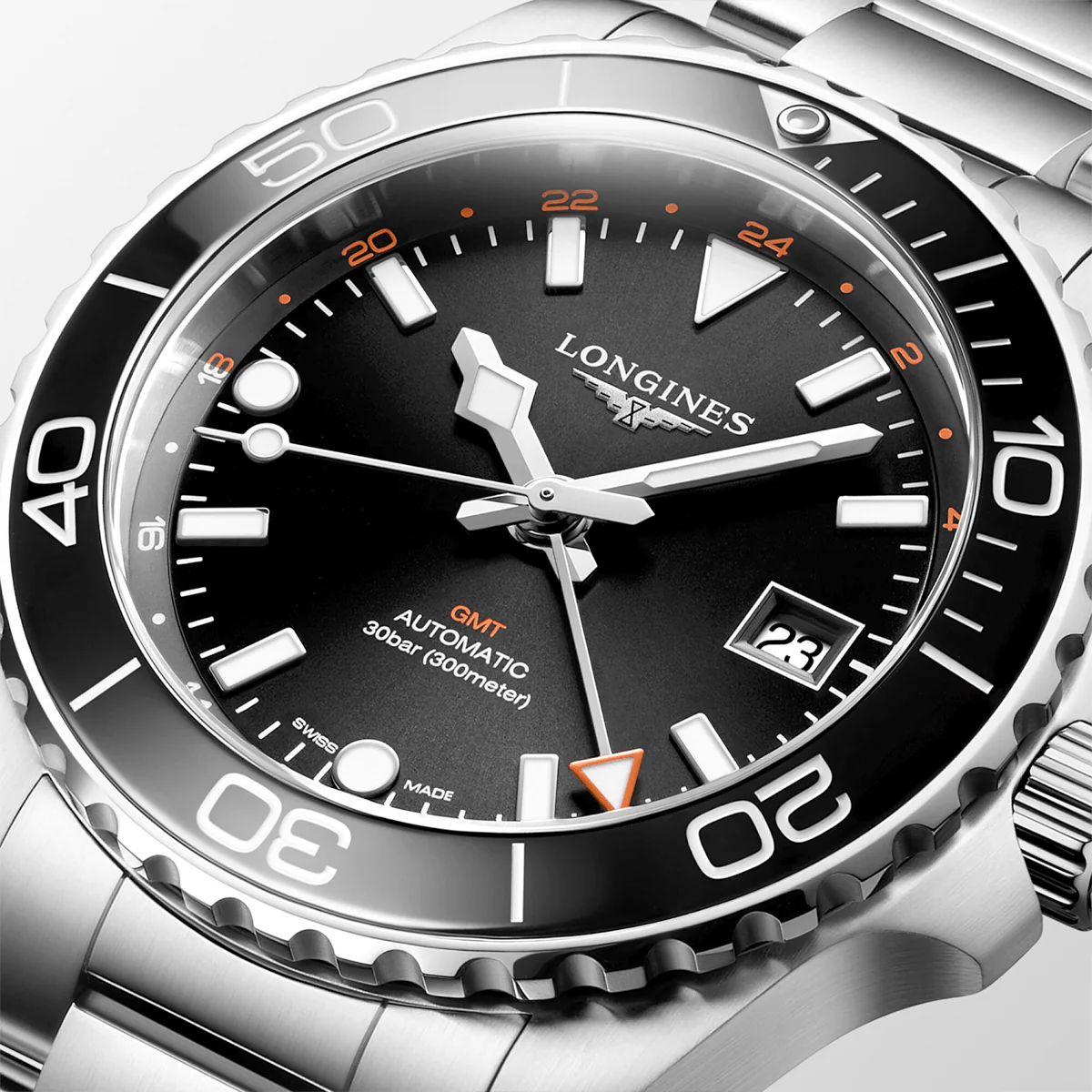 HydroConquest GMT 41mm Black Dial Automatic Bracelet Watch - Image 2